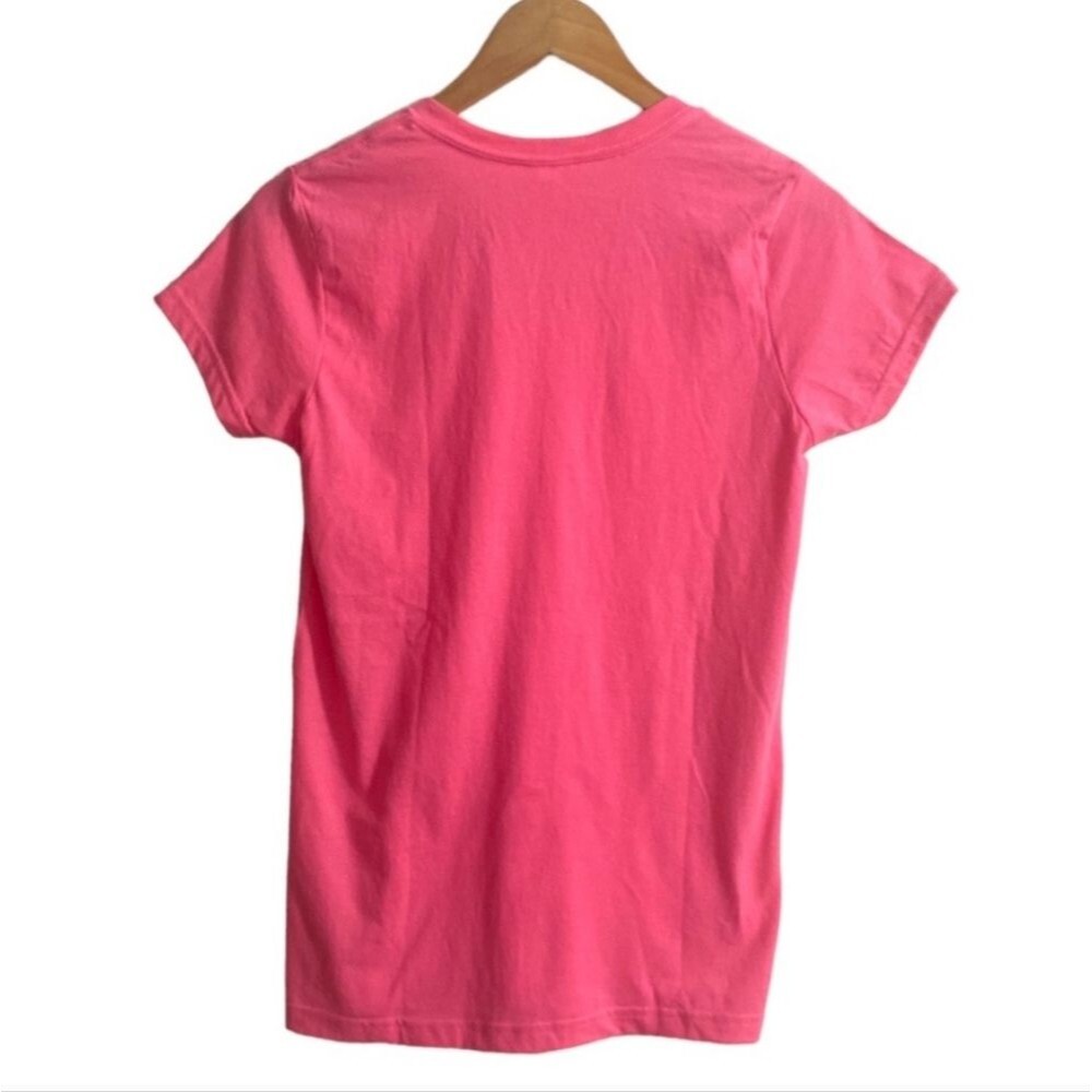 Hot Pink Short Sleeve V Neck Tee Size S - Picture 2 of 4